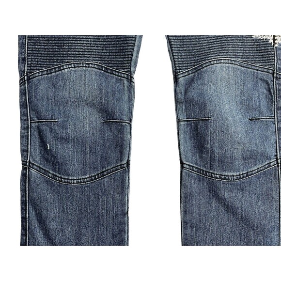 Platinum Plush LA 4991 Women's Biker Moto Jeans  Size 13  Embellished Gothic - Picture 8 of 16